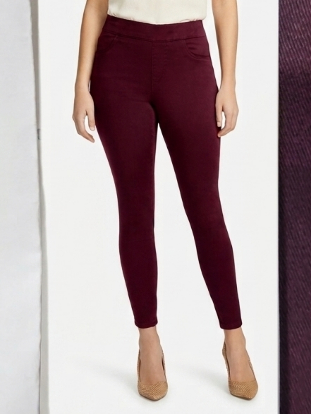 Nine West Deep Plum Pull-On Slim Pants